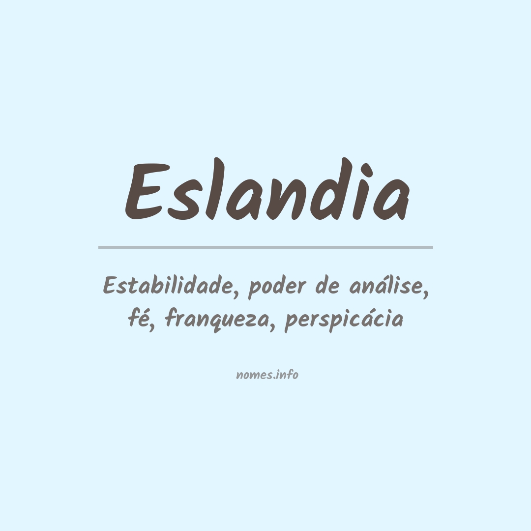 Significado do nome Eslandia