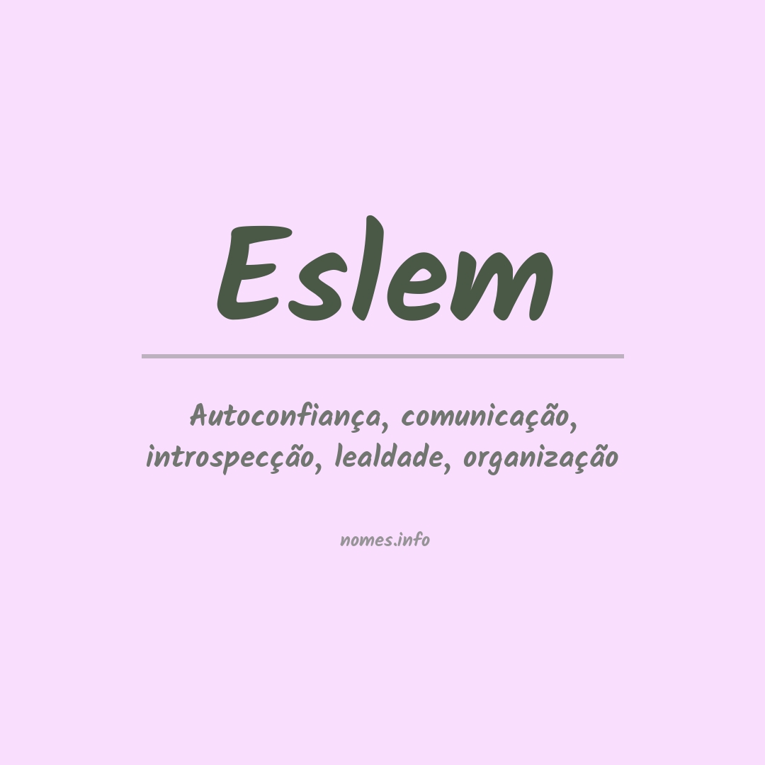 Significado do nome Eslem