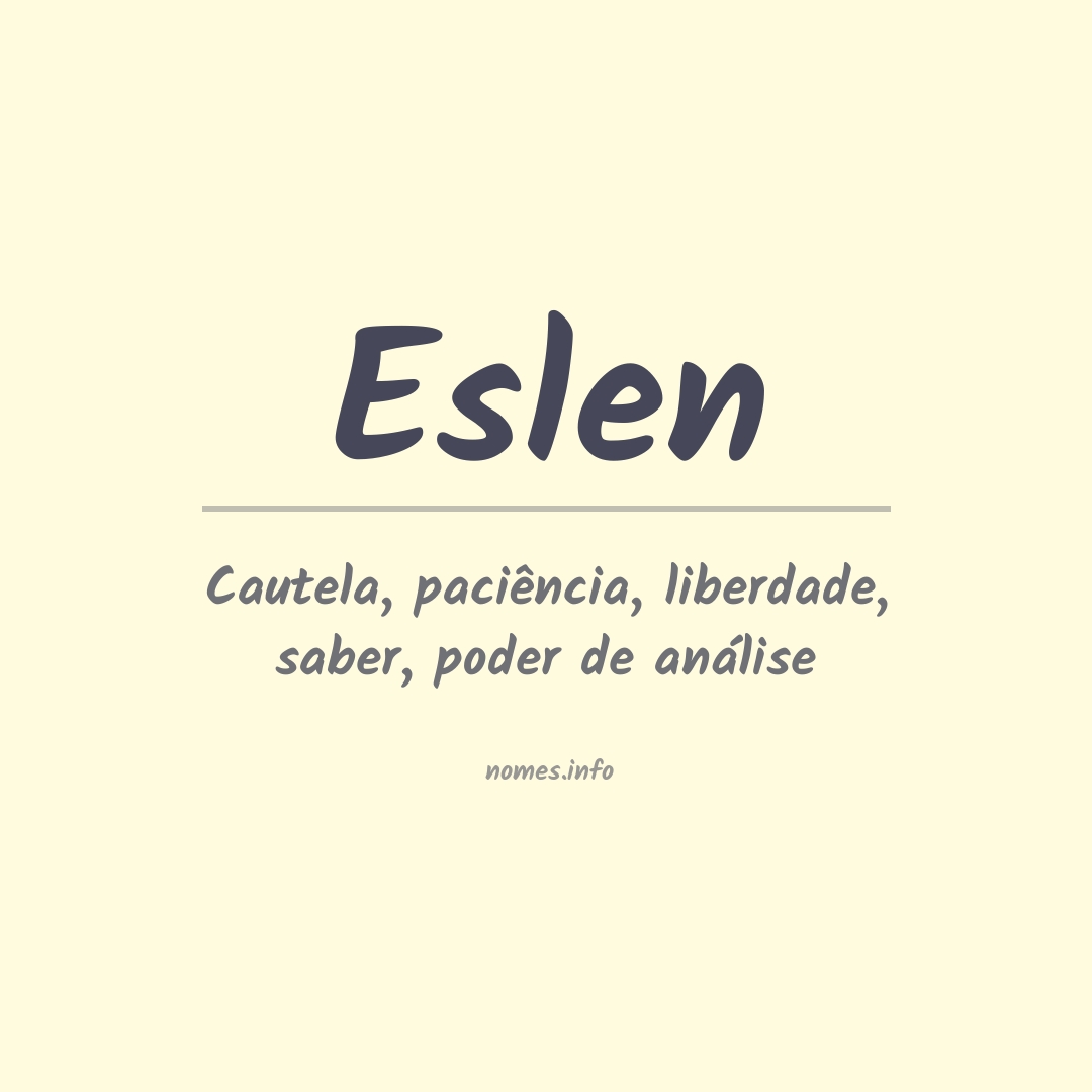 Significado do nome Eslen