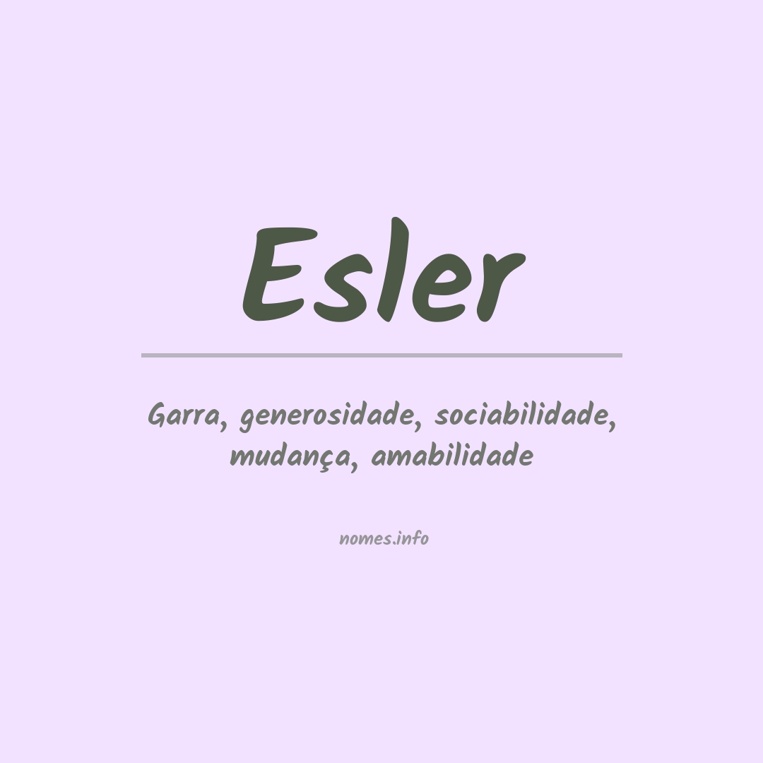 Significado do nome Esler