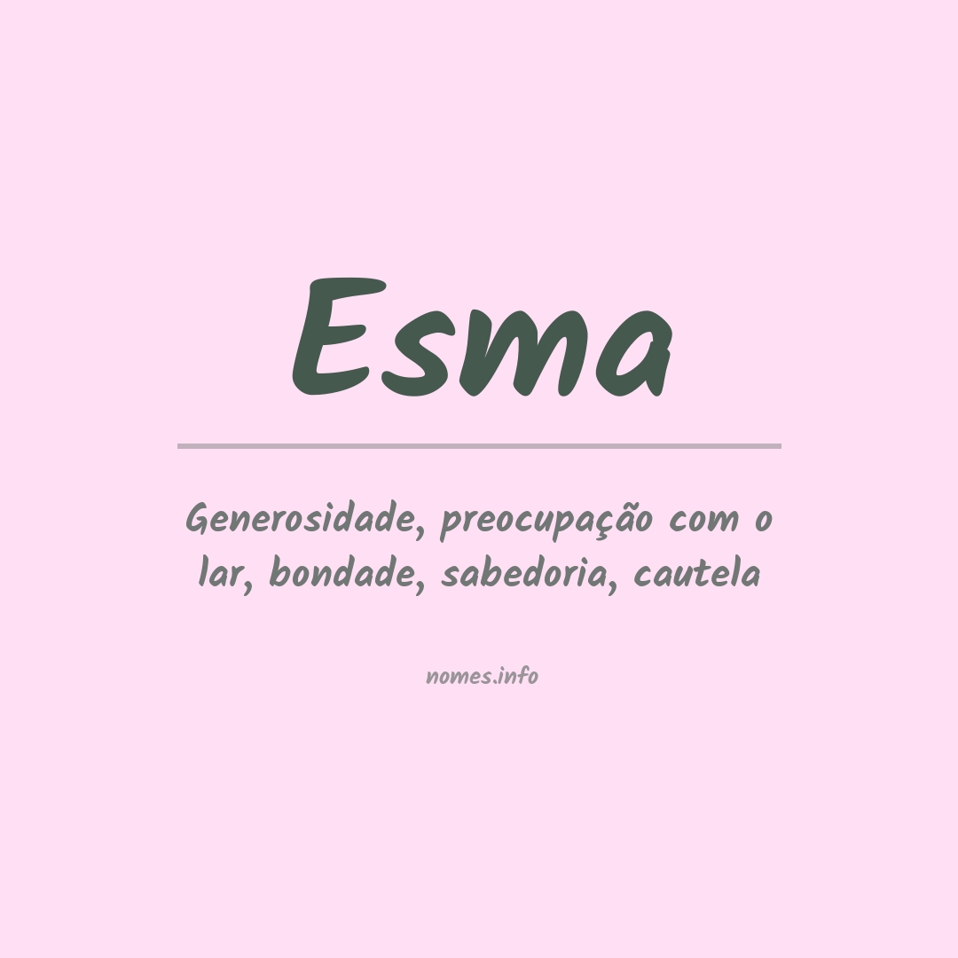 Significado do nome Esma