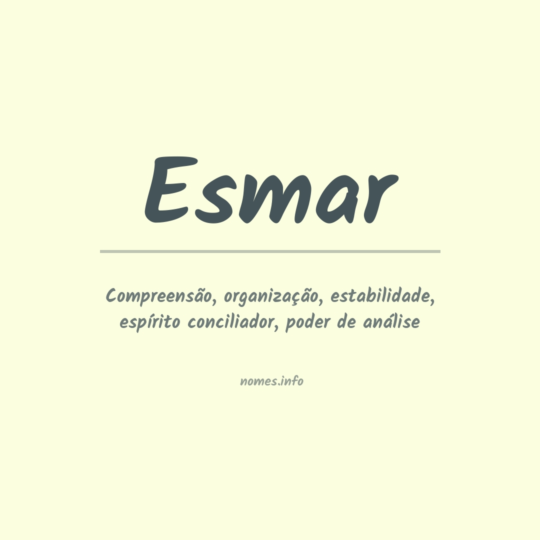 Significado do nome Esmar