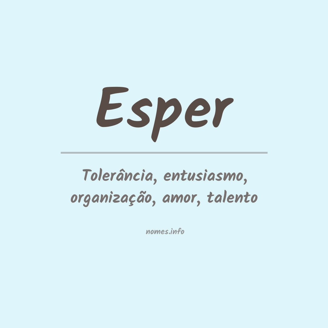 Significado do nome Esper