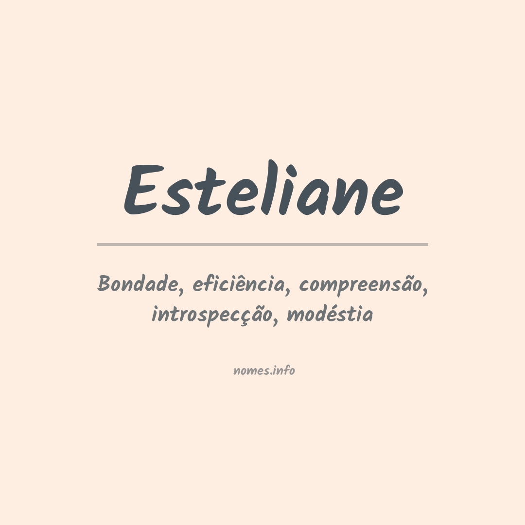 Significado do nome Esteliane