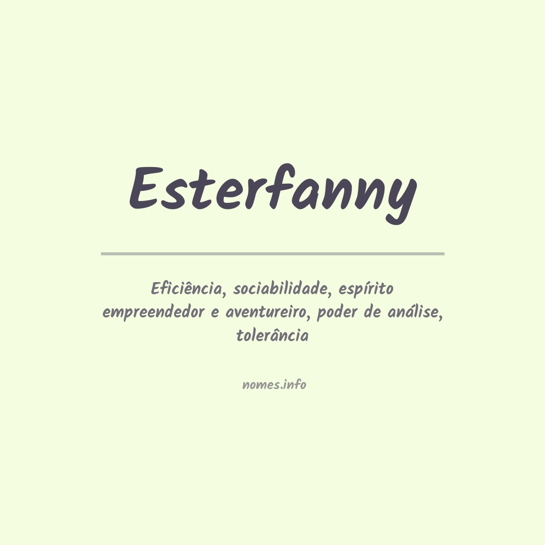 Significado do nome Esterfanny