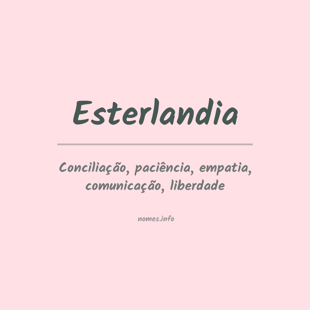 Significado do nome Esterlandia