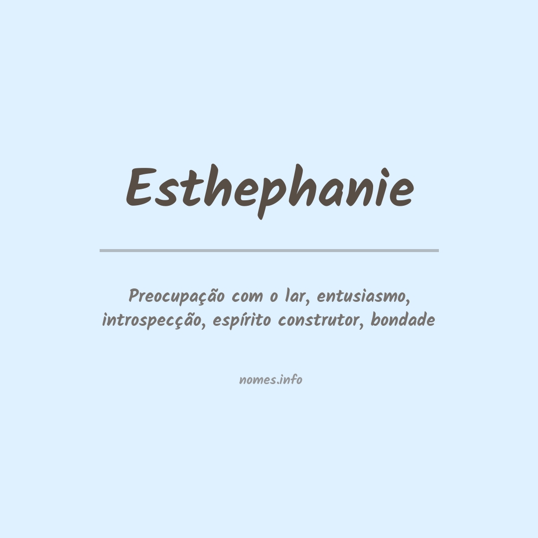 Significado do nome Esthephanie