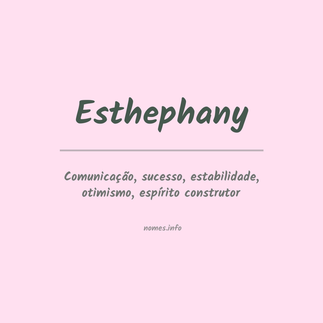 Significado do nome Esthephany