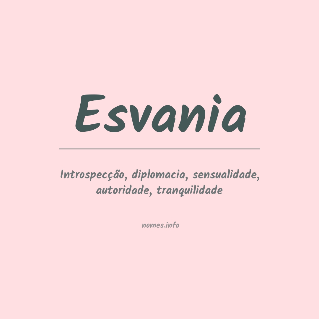Significado do nome Esvania