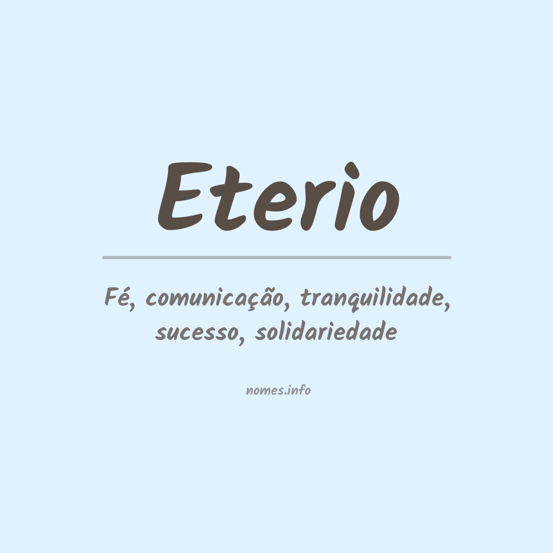 Significado do nome Eterio