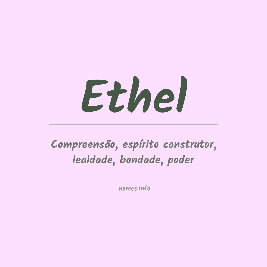 Significado do nome Ethel