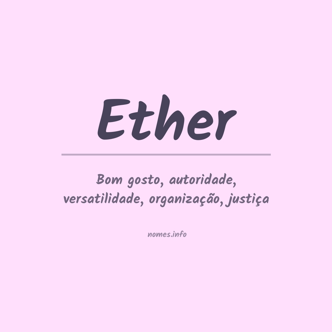 Significado do nome Ether