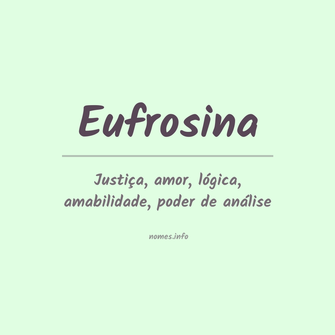 Significado do nome Eufrosina