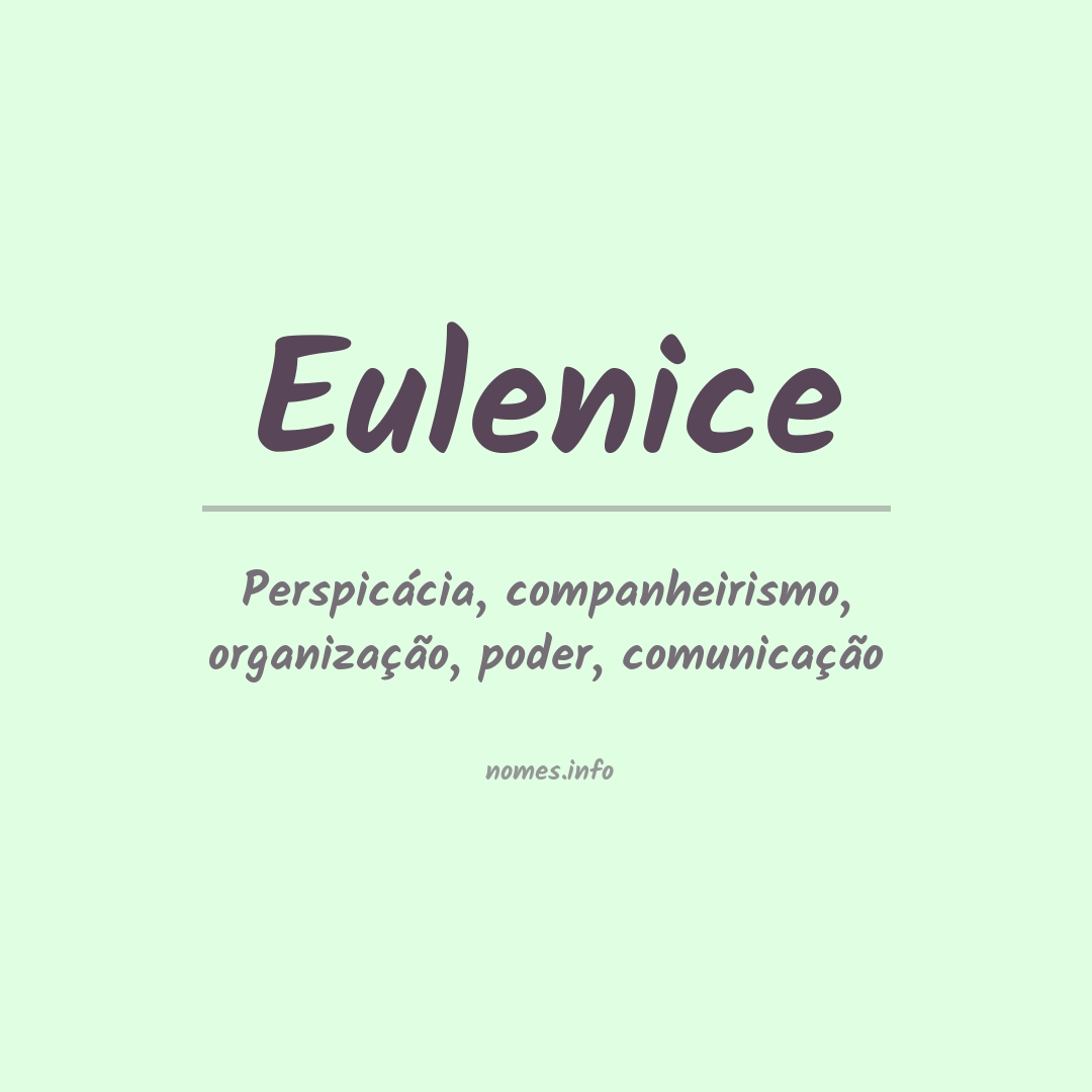 Significado do nome Eulenice