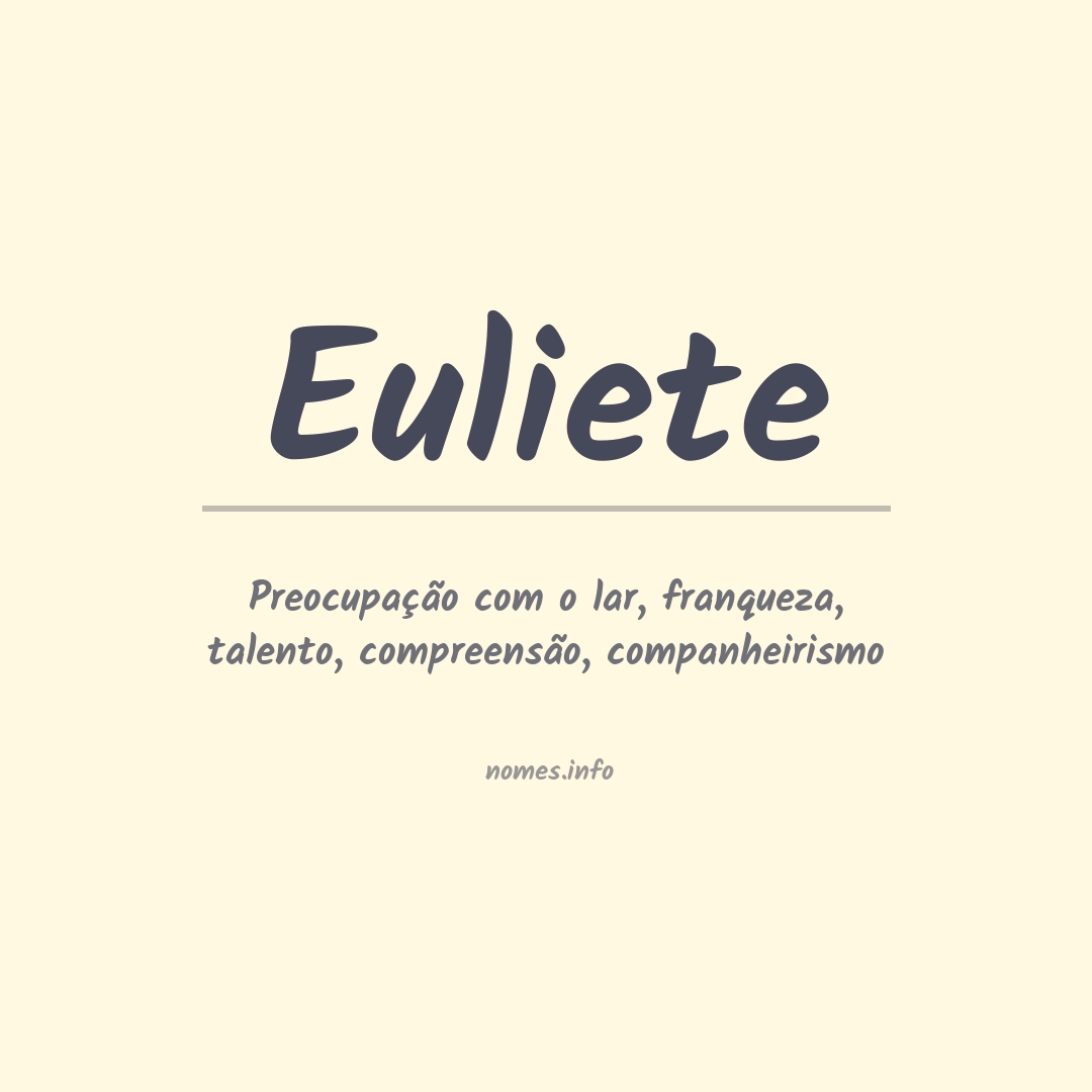 Significado do nome Euliete