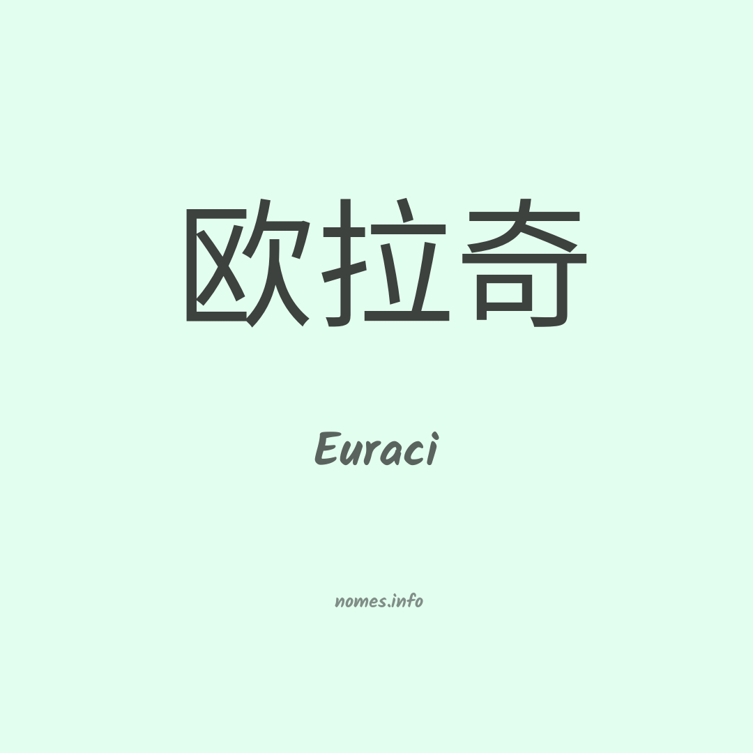 Euraci em chinês