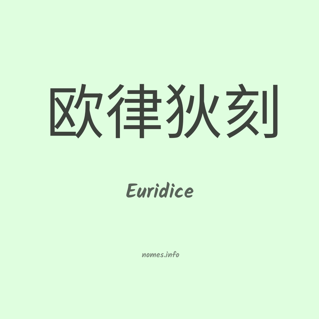 Euridice em chinês