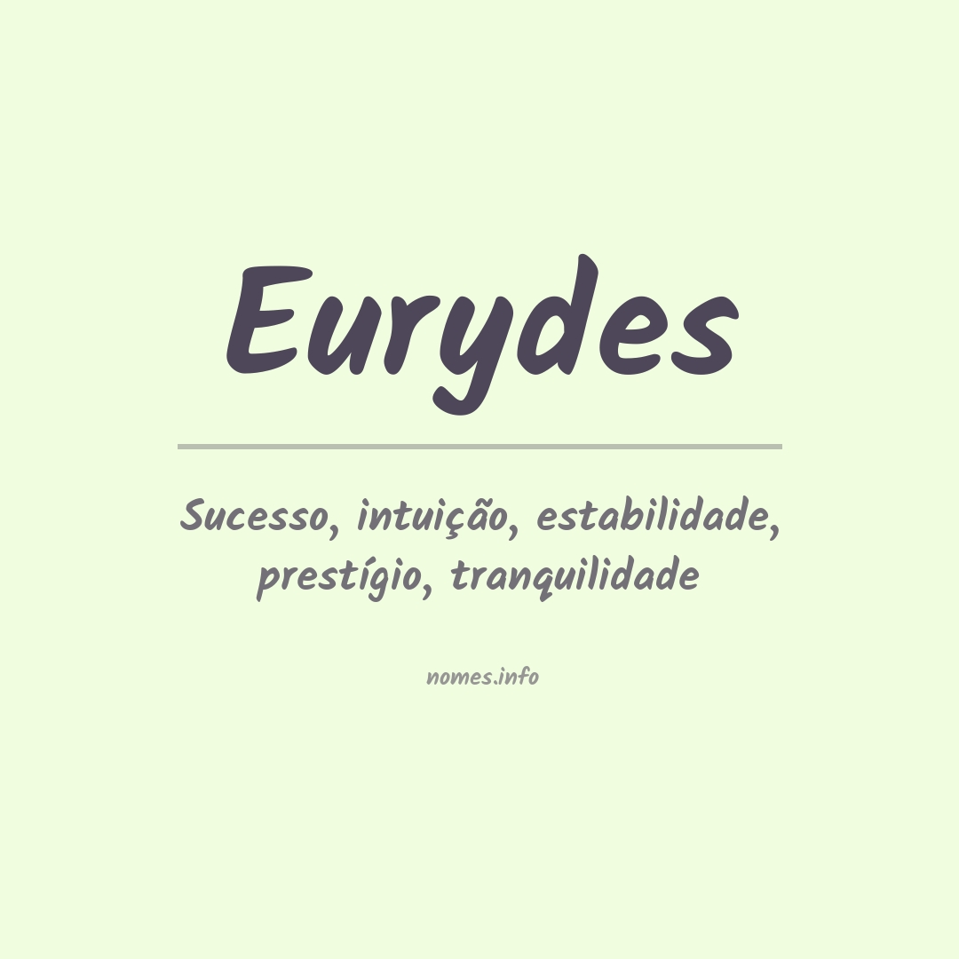 Significado do nome Eurydes