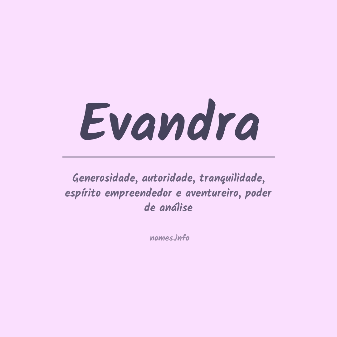 Significado do nome Evandra Significado do nome Evandra