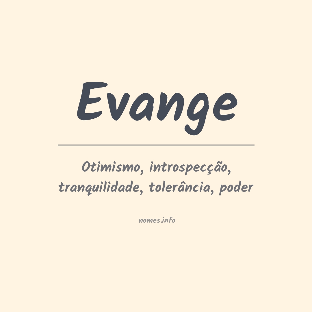 Significado do nome Evange
