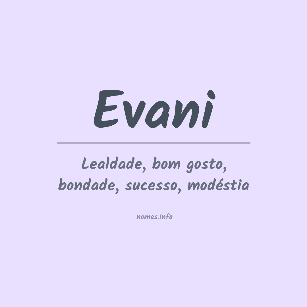 Significado do nome Evani