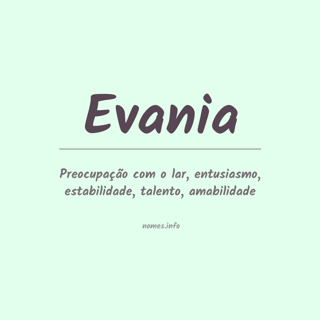 Significado do nome Evania