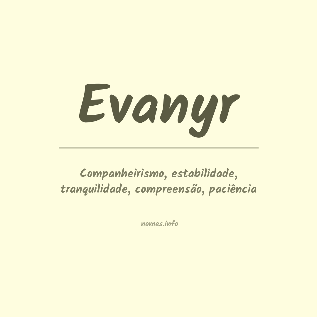 Significado do nome Evanyr