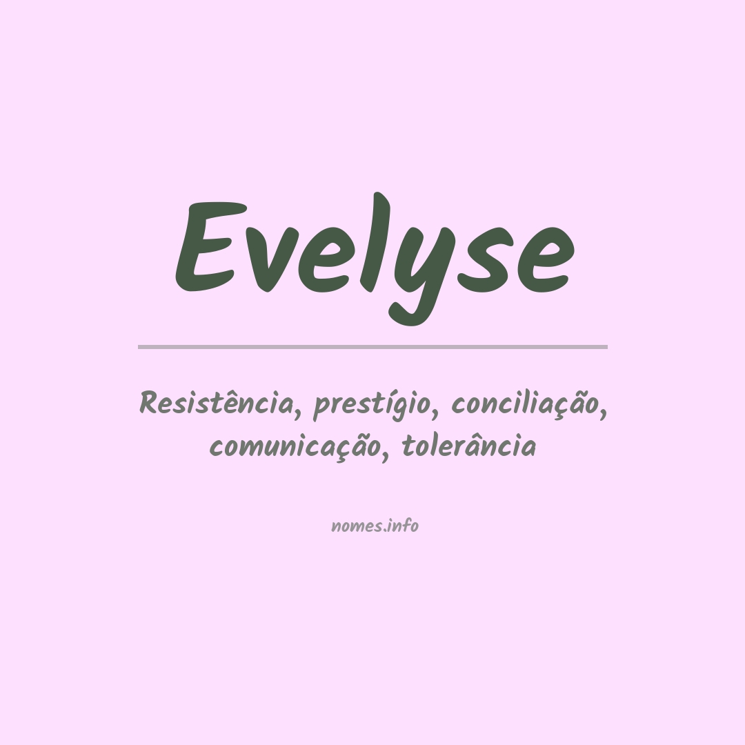 Significado do nome Evelyse