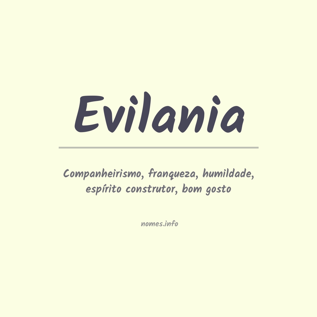 Significado do nome Evilania