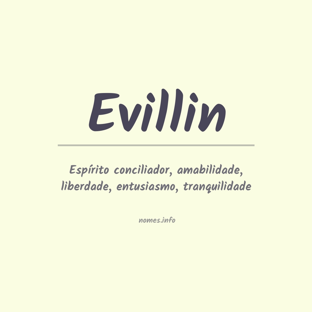 Significado do nome Evillin