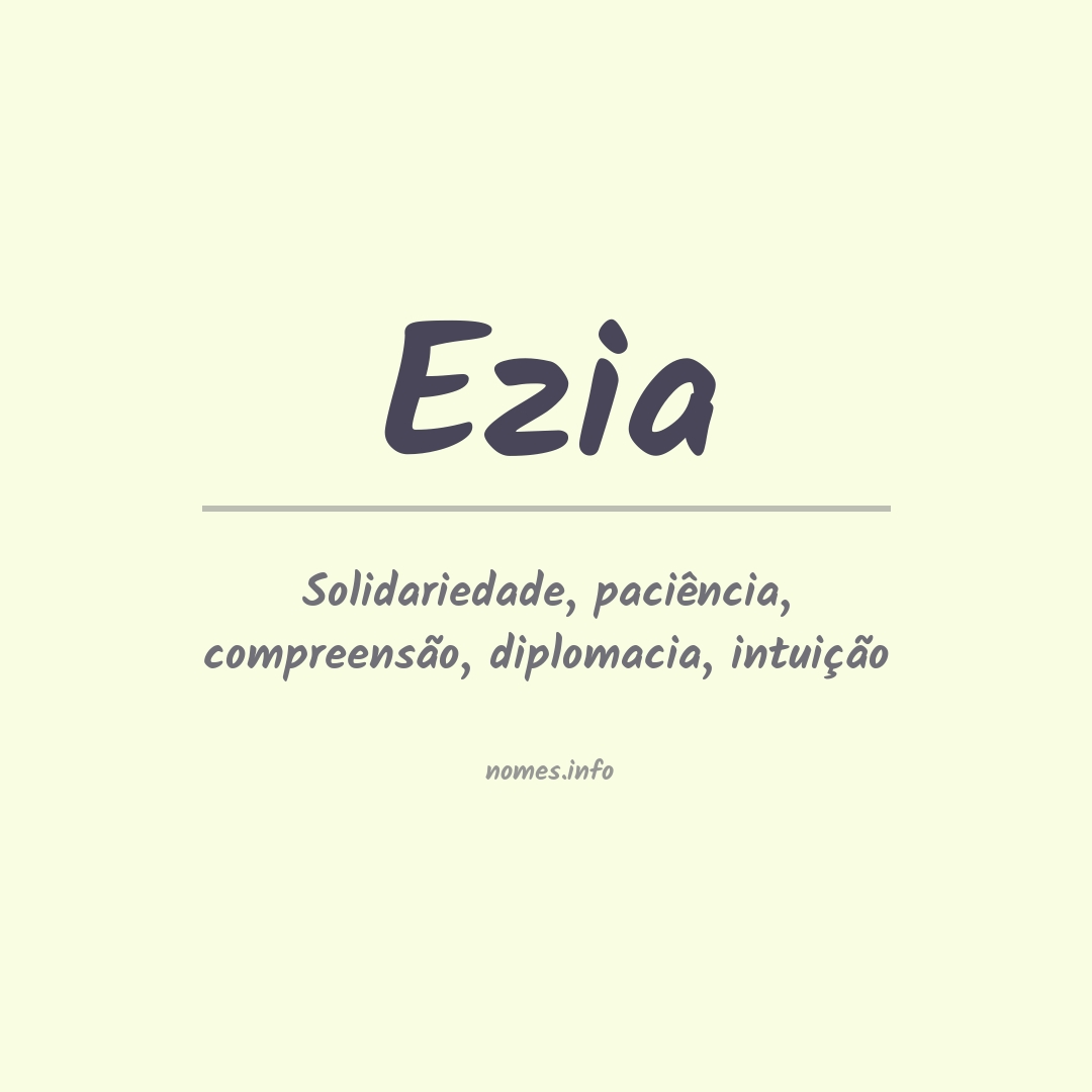 Significado do nome Ezia