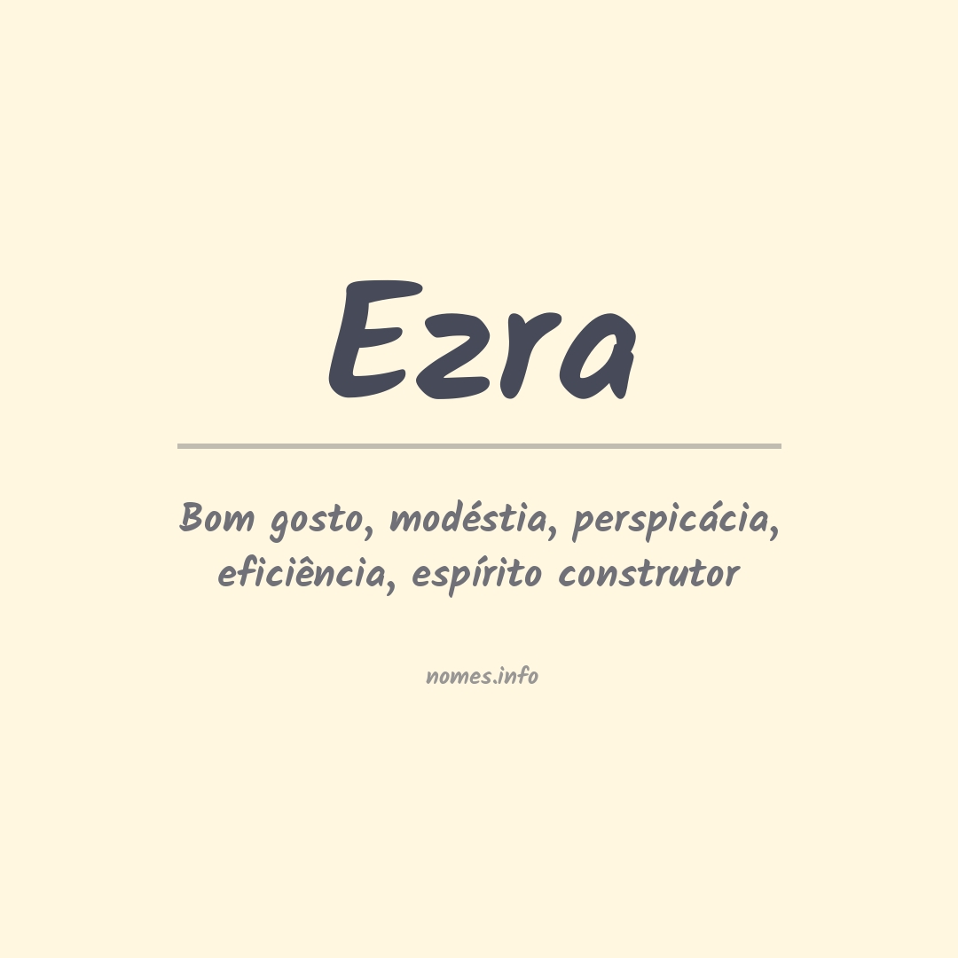 Significado do nome Ezra - Dicionário de Nomes Próprios