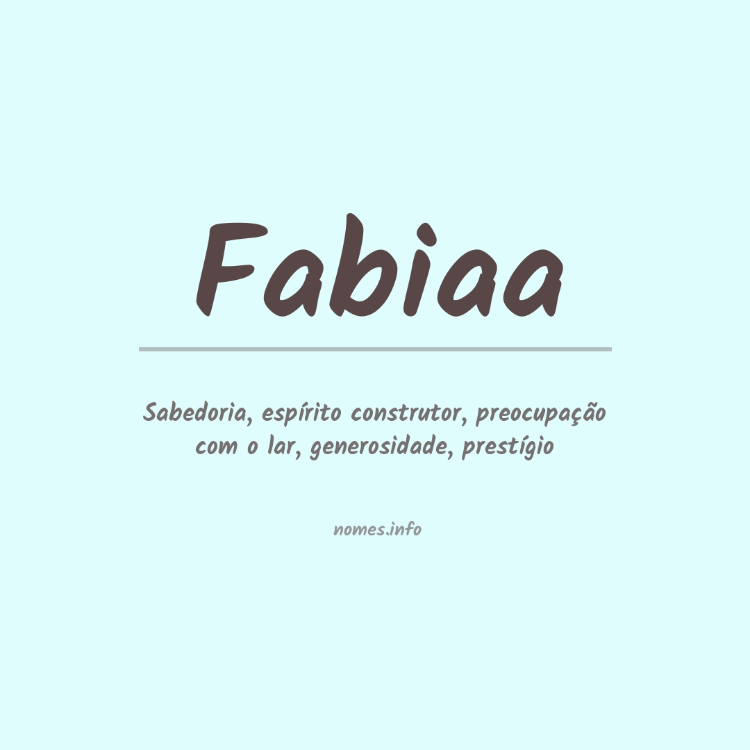 Significado do nome Fabiaa