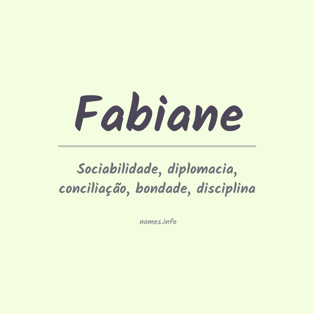 Significado do nome Fabiane