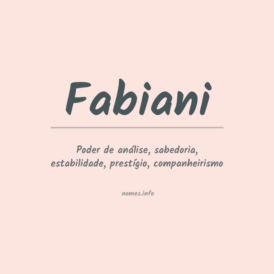 Significado do nome Fabiani