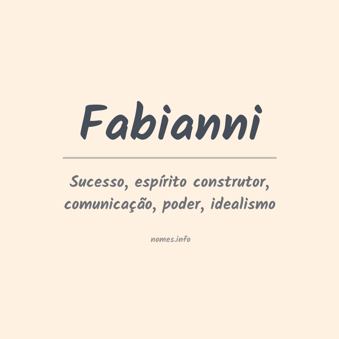 Significado do nome Fabianni