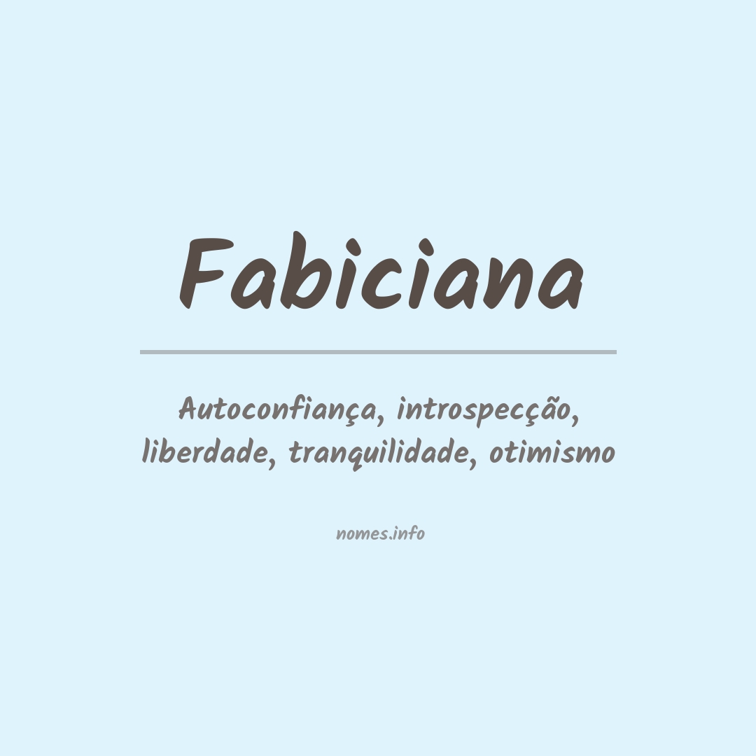 Significado do nome Fabiciana