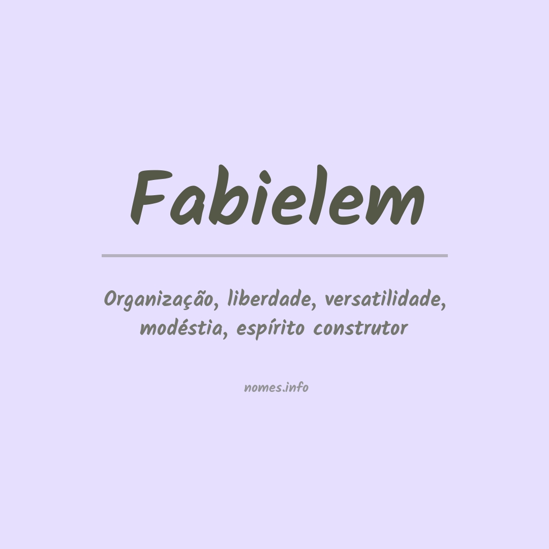 Significado do nome Fabielem