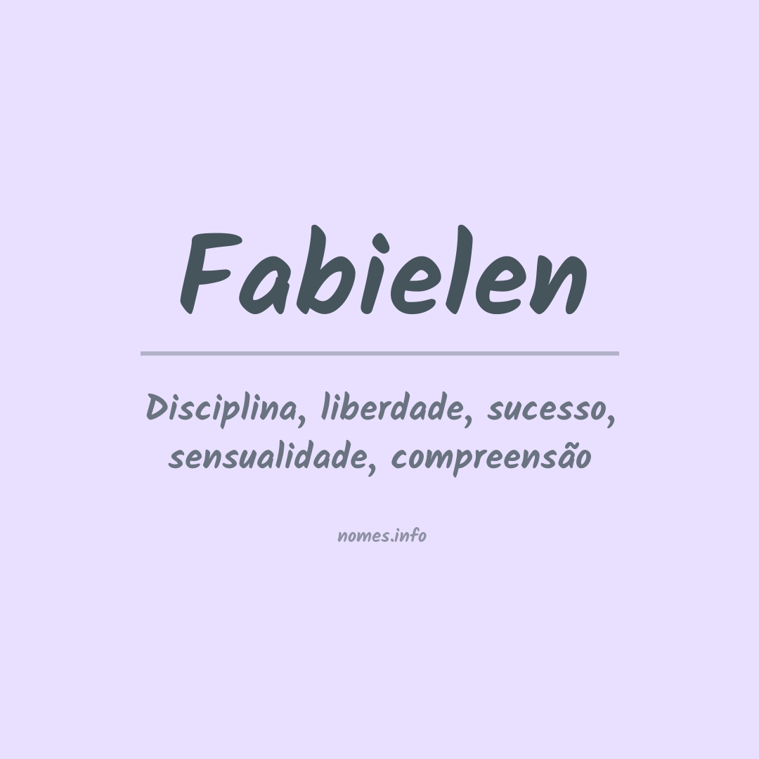 Significado do nome Fabielen