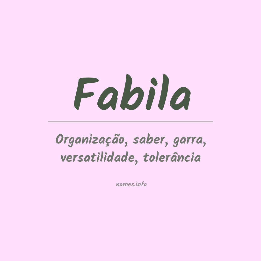 Significado do nome Fabila