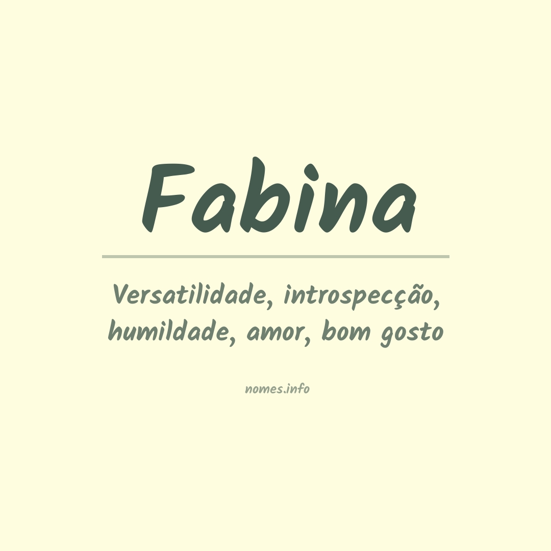 Significado do nome Fabina