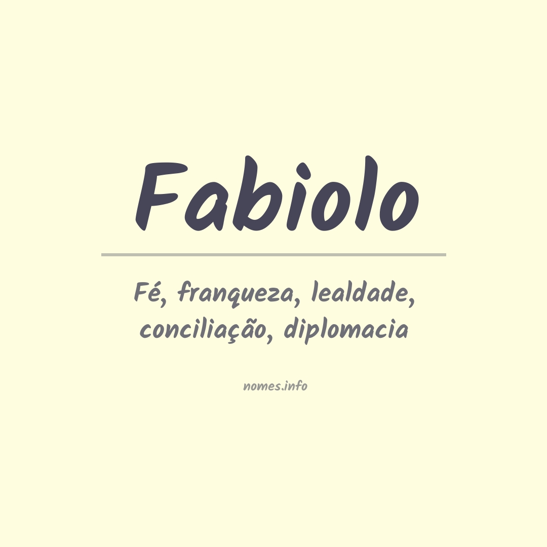 Significado do nome Fabiolo