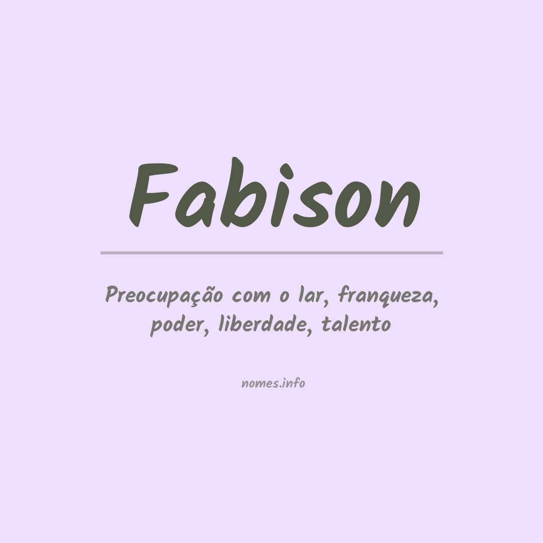 Significado do nome Fabison