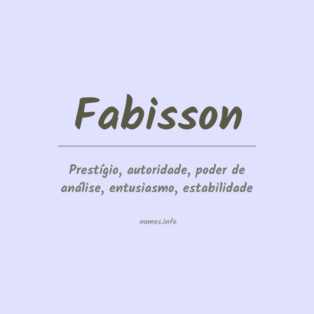 Significado do nome Fabisson
