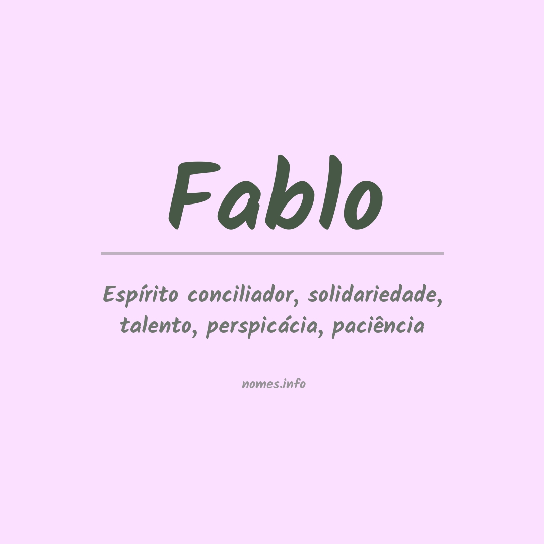 Significado do nome Fablo