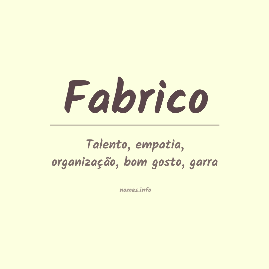 Significado do nome Fabrico