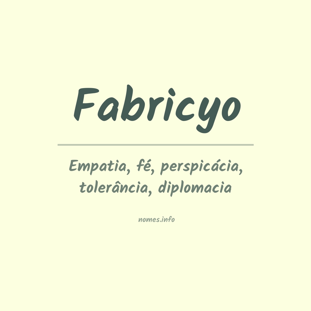 Significado do nome Fabricyo