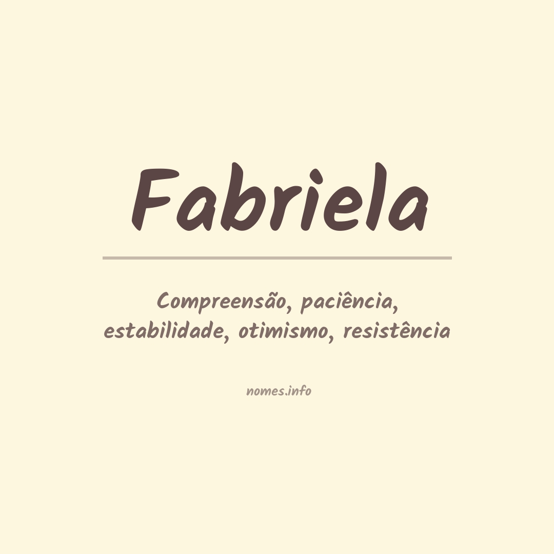 Significado do nome Fabriela