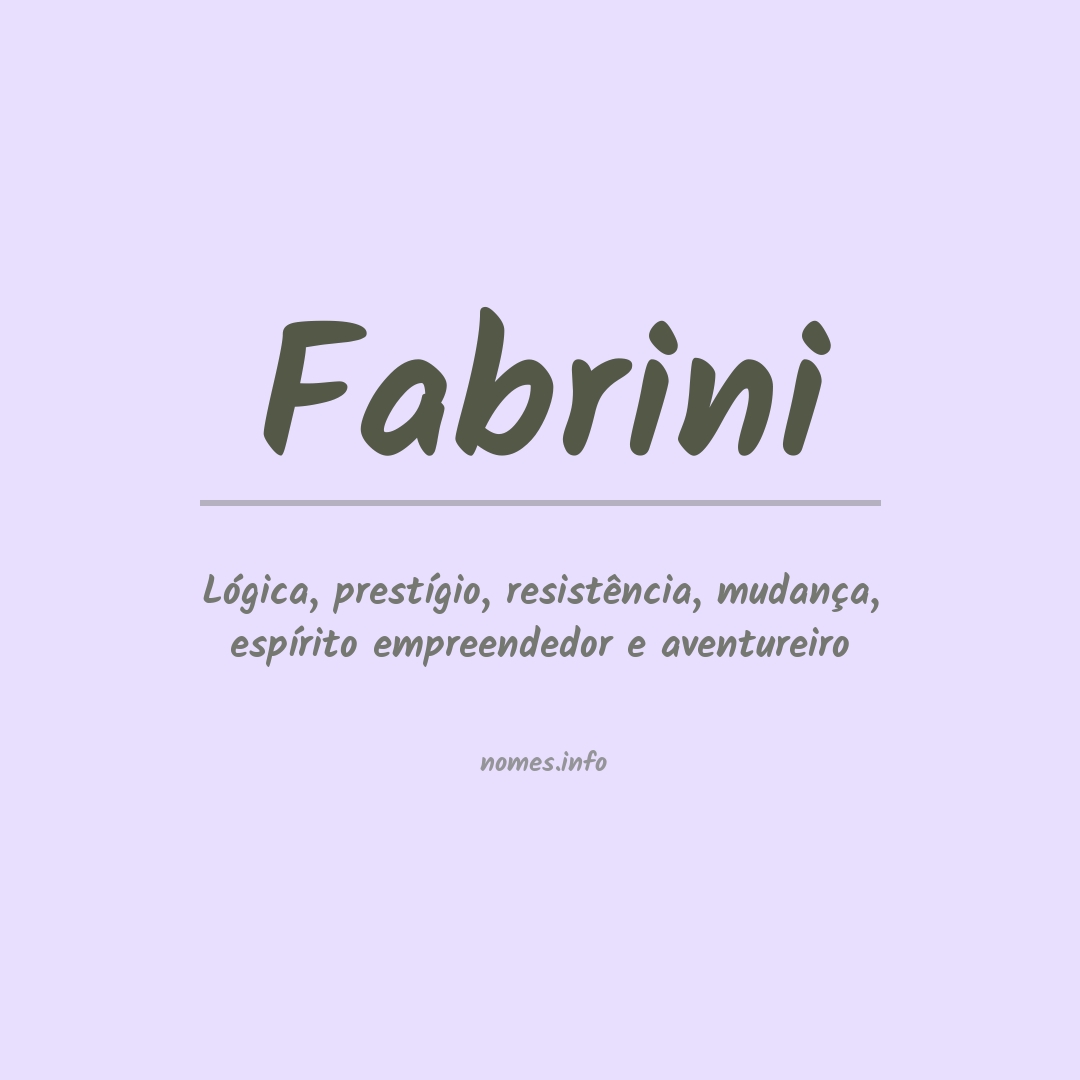 Significado do nome Fabrini