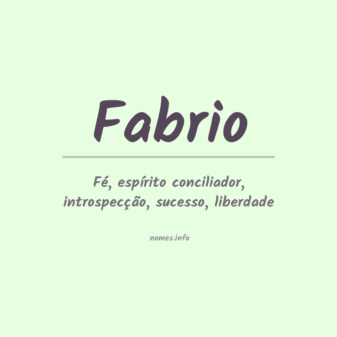 Significado do nome Fabrio